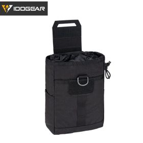 IDOGEAR Tactical Foldable Recycling Bag Dump Pouch MOLLE Drop Pouch Hunting 3577 (Color: Black)