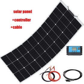 XINPUGUANG Flexible Solar Panel Sets 18V 100W 150W 200W 300W 400W For Car/Home/Camping Waterproof Mono cell Solar Charge Battery (Color: 12V 150W set)